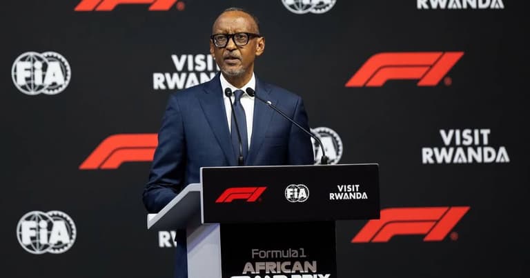 El presidente de Ruanda celebra el regreso de la Fórmula 1 a África