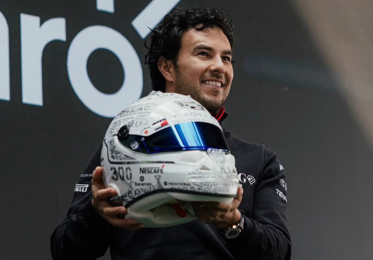 Checo Pérez revela el casco con el que celebrará sus 300 grandes premios